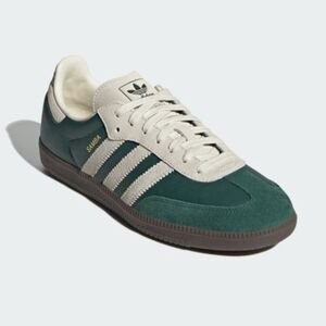 Adidas Samba OG Shoe Collegiate Green, Cream White, Men's Size 10